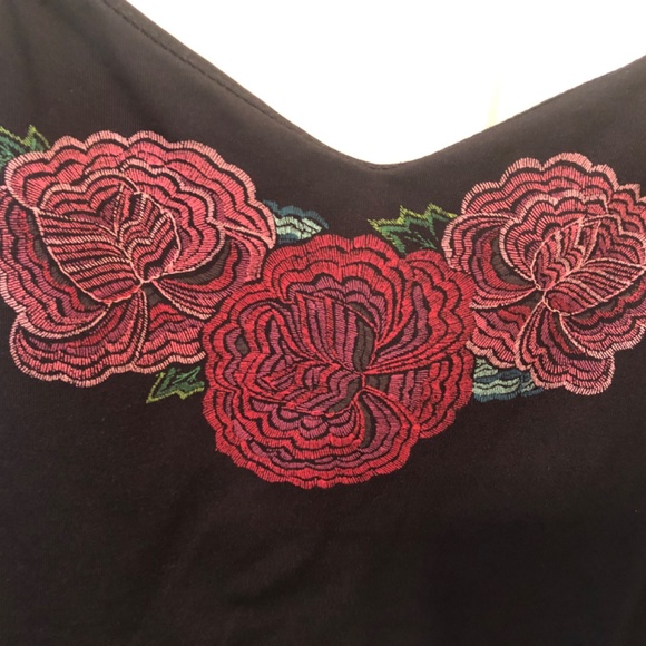New York & Company Black Rose Sleeveless Top (Size Medium) Vintage & Good Condit - Picture 2 of 4
